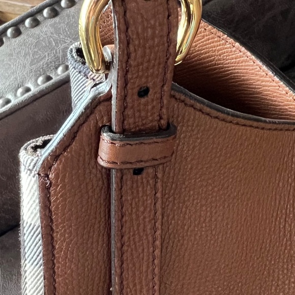 Burberry Canterbury Tote Satchel Bag Tan w/  Nova Check Print - Picture 4 of 8